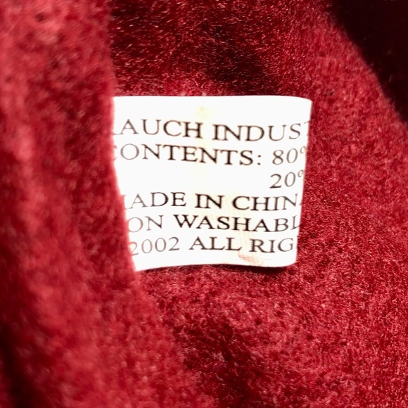 Christmas Stocking Ho Ho Ho Country Santa Dark Red Gingham & Appliqué - Picture 6 of 7